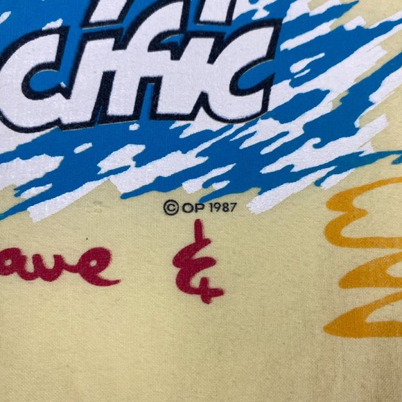 Vintage 80s Ocean Pacific OP Shirt Men's Large Cotton Surf Surfing Button Front - Picture 6 of 9